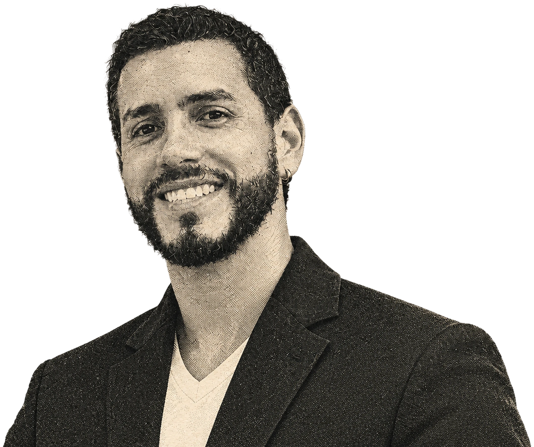 Portrait of Juan M. Patino smiling, in a dark blazer